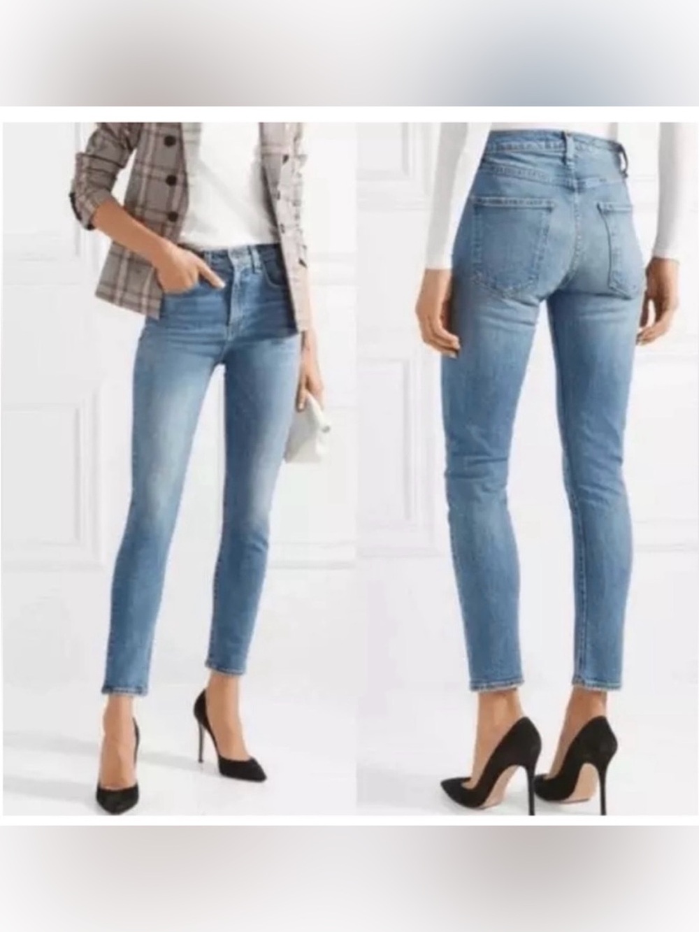 Designer Veronica Beard Faye 10.75” skinny jeans pipeline wash J1700108 size 31